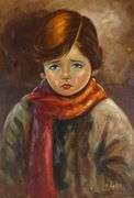 "THE CRYING BOY" PORTRAIT OIL