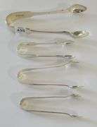 FOUR STERLING SUGAR TONGS