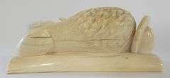 IVORY "THE LION OF LUCERNE" CARVING