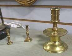 LAMP AND CANDLESTICKS