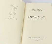 SIGNED ARTHUR HAILEY NOVEL "OVER-LOAD"