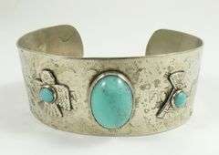 NAVAJO BRACELET & 2 BROOCHES