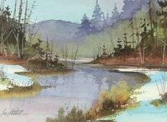 PAIR WATERCOLOURS BY JIM MITCHELL