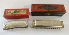 TWO HARMONICAS AND INKWELL
