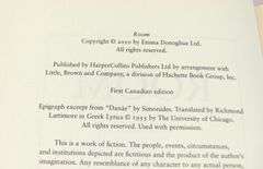 SIGNED EMMA DONOGHUE NOVEL "ROOM"