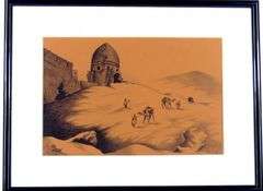 PAIR MIDDLE EASTERN INK DRAWINGS