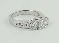 14KT WHITE GOLD TRINITY RING
