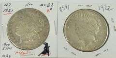2 U.S. SILVER DOLLARS