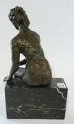 "SEATED FEMALE NUDE" BRONZE SCULPTURE