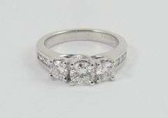 14KT WHITE GOLD TRINITY RING