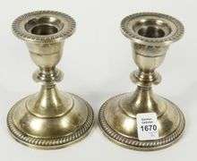 PAIR SILVER CANDLEHOLDERS