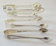 FOUR STERLING SUGAR TONGS