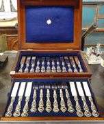 ANTIQUE SILVER PLATE LUNCHEON SET