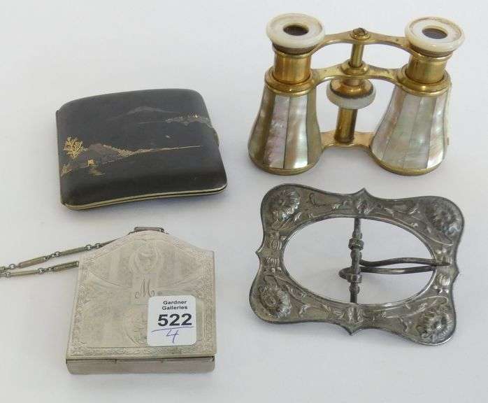 COMPACT, CASE, BUCKLE AND OPERA GLASSES