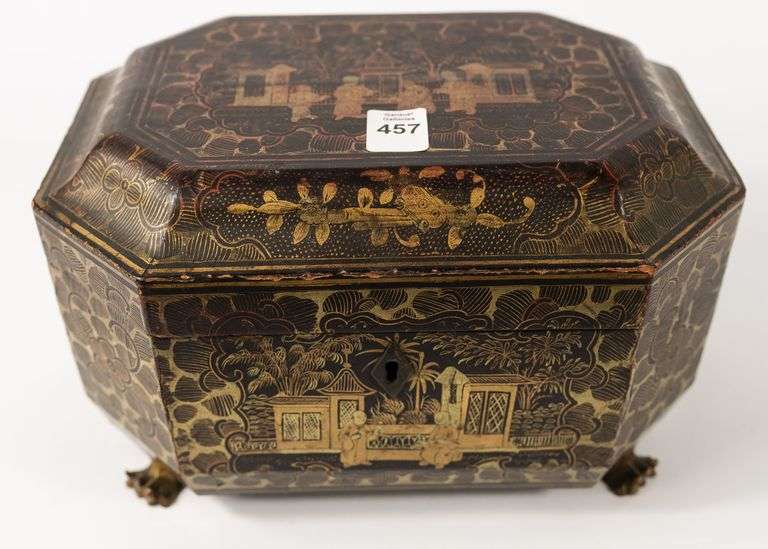 19TH CENTURY PAPIER MACHE SEWING CHEST