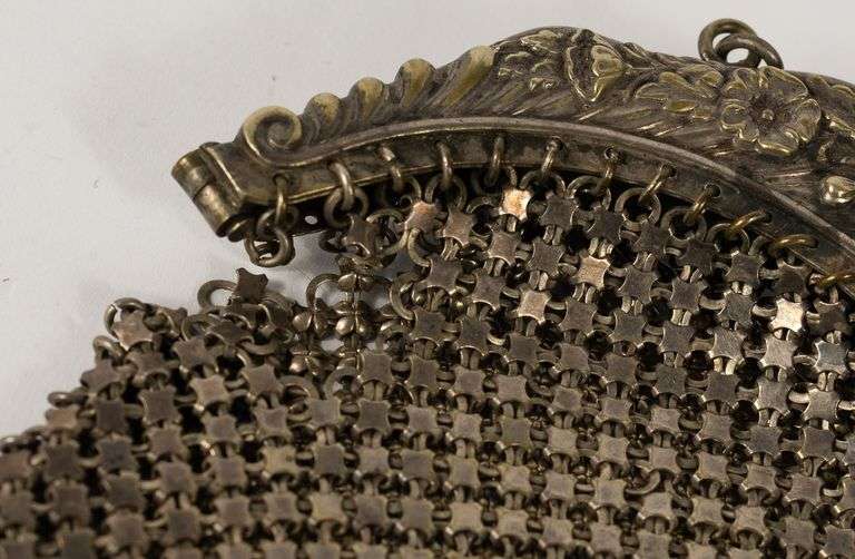 TWO MESH PURSES AND HAND MIRROR