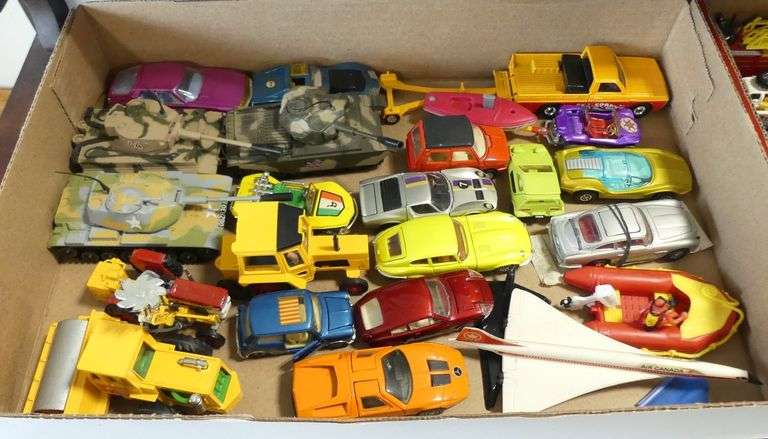 TWO BOXES OF TOY VEHICLES