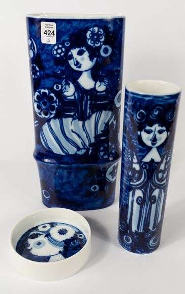 TWO BJORN WIINBLAD VASES & BOWL