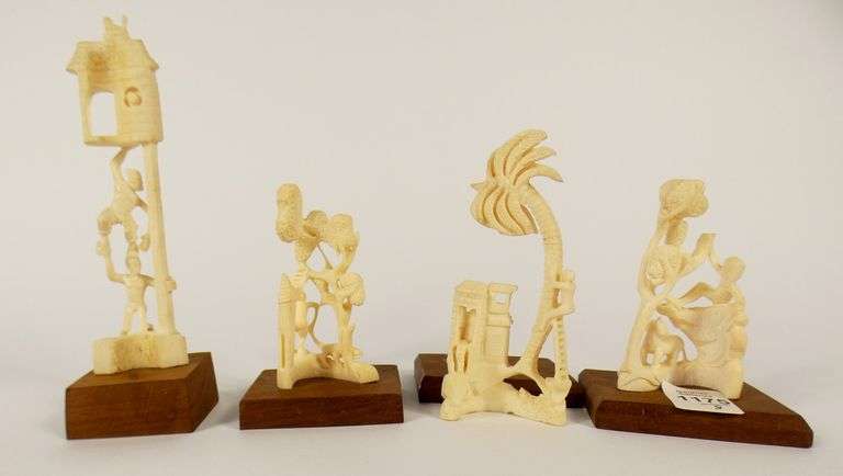 8 IVORY CABINET CARVINGS