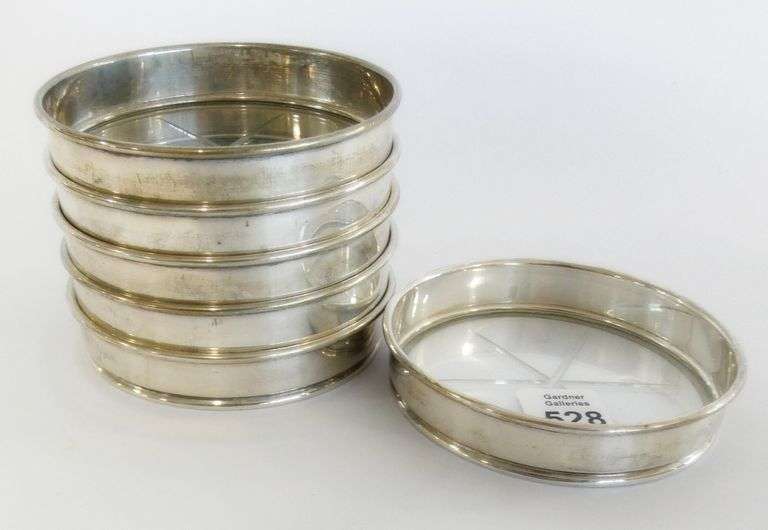 BIRKS STERLING RIMMED COASTERS