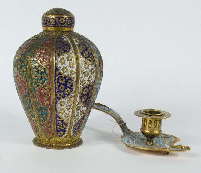 TEA JAR & CANDLESTICK