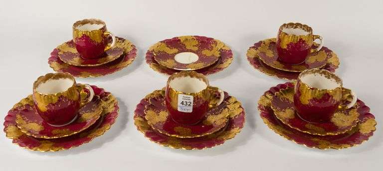 AYNSLEY "8723" BONE CHINA TRIOS