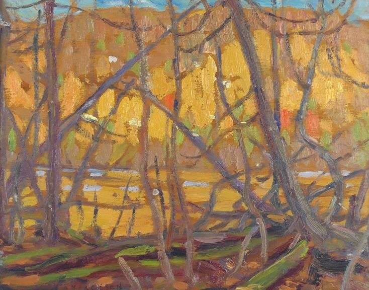 ALEXANDER YOUNG (A.Y.) JACKSON OIL PAINTING & LETTER