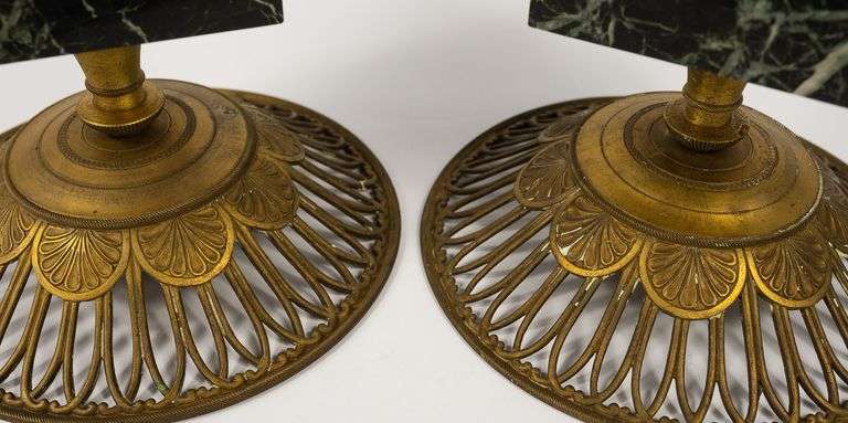 PAIR OF BRASS TAZZAS
