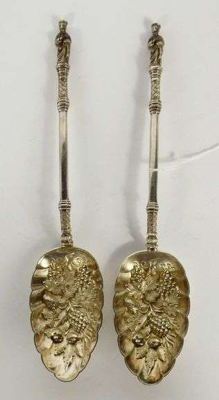 PAIR ANTIQUE SILVER SPOONS