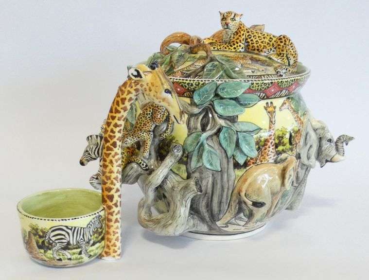 CERAMIC POTTERY PUNCH BOWL