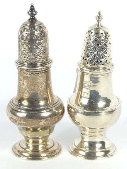 TWO GEORGIAN STERLING SUGAR CASTERS