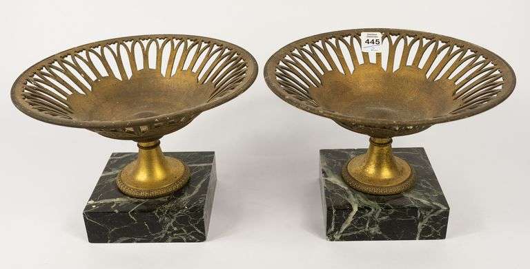 PAIR OF BRASS TAZZAS