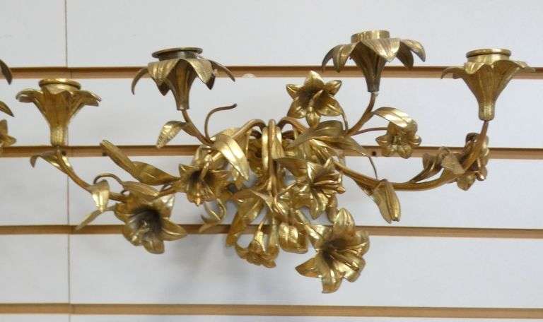 PAIR CANDLE WALL SCONCES