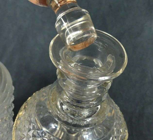 TWO ANTIQUE CRYSTAL DECANTERS