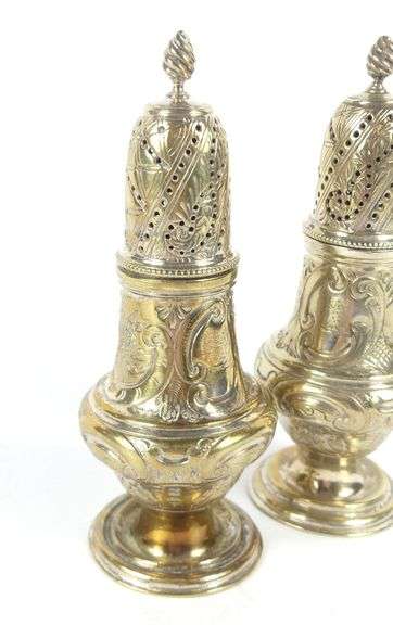 PAIR ANTIQUE SUGAR CASTERS