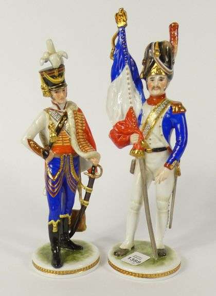 2 KAISER PORCELAIN MILITARY FIGURINES