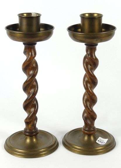 PAIR ANTIQUE CANDLESTICKS