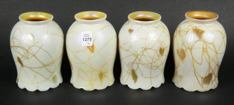 SET 4 STEUBEN GLASS SHADES