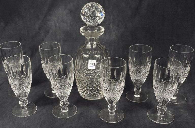 WATERFORD "COLLEEN" DECANTER AND CHAMPAGNE FLUTES