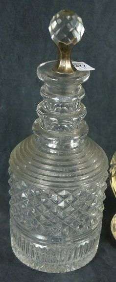 TWO ANTIQUE CRYSTAL DECANTERS