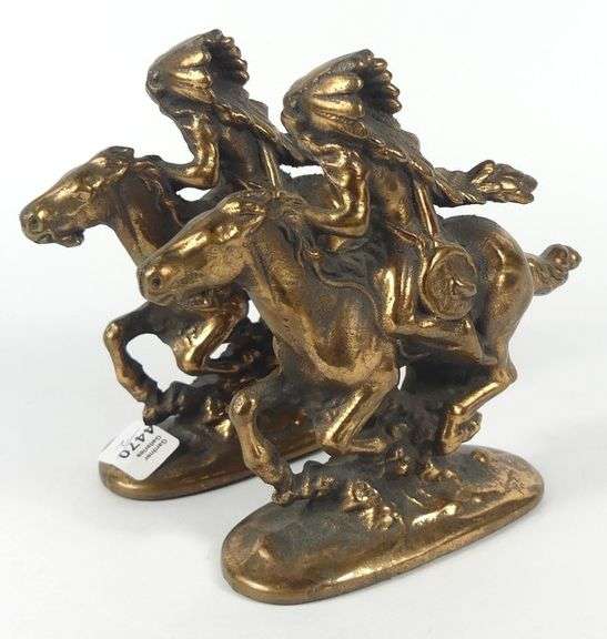 PAIR BRONZE BOOKENDS