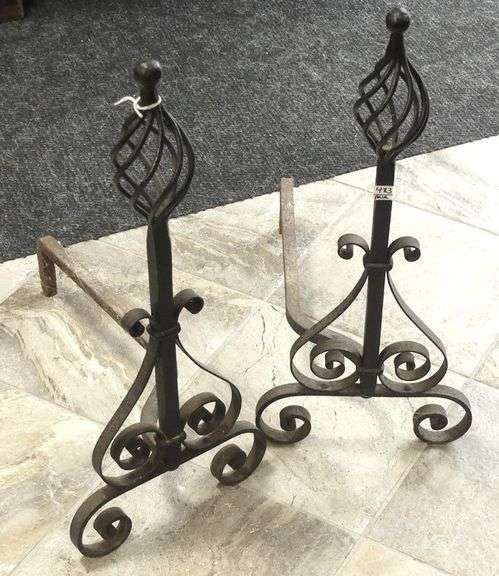 PAIR OF EARLY ANDIRONS