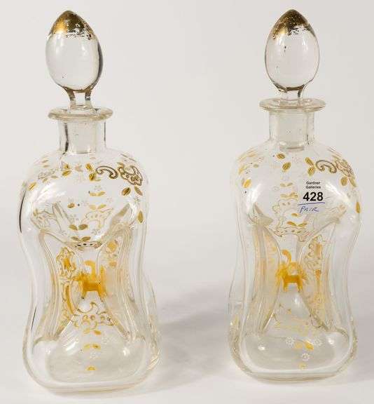 PAIR OF VICTORIAN GLASS DECANTERS