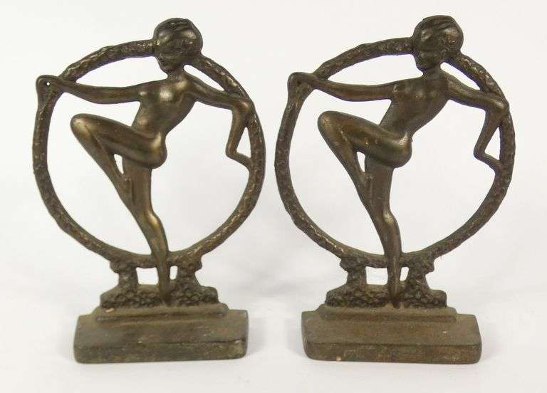 2 PAIRS ART DECO BOOKENDS