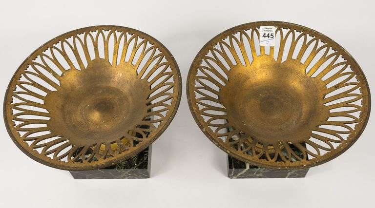 PAIR OF BRASS TAZZAS