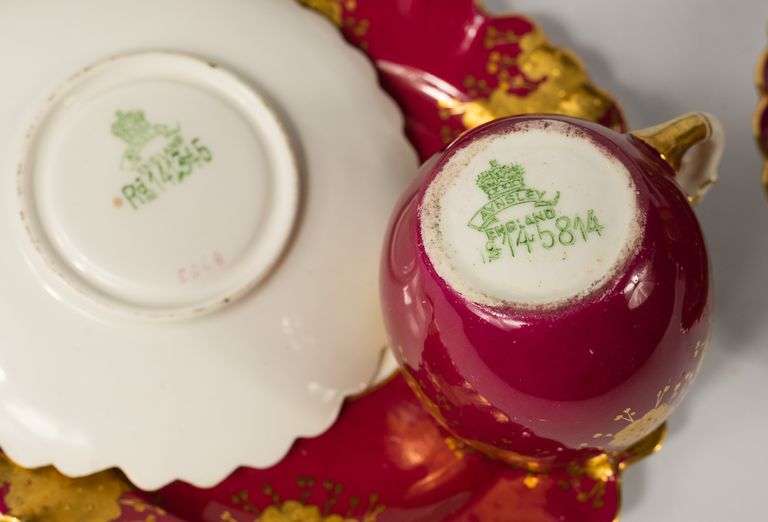 AYNSLEY "8723" BONE CHINA TRIOS
