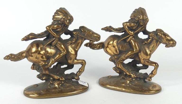 PAIR BRONZE BOOKENDS