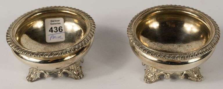 PAIR OF GEORGIAN STERLING OPEN SALTS