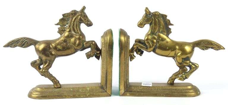 PAIR BRASS BOOKENDS