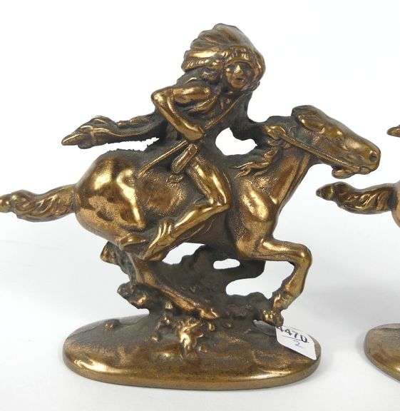 PAIR BRONZE BOOKENDS